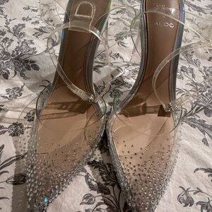 Aldo x Disney Womens Clear Cinderella Glass Slipper Pointed Toe Pump
